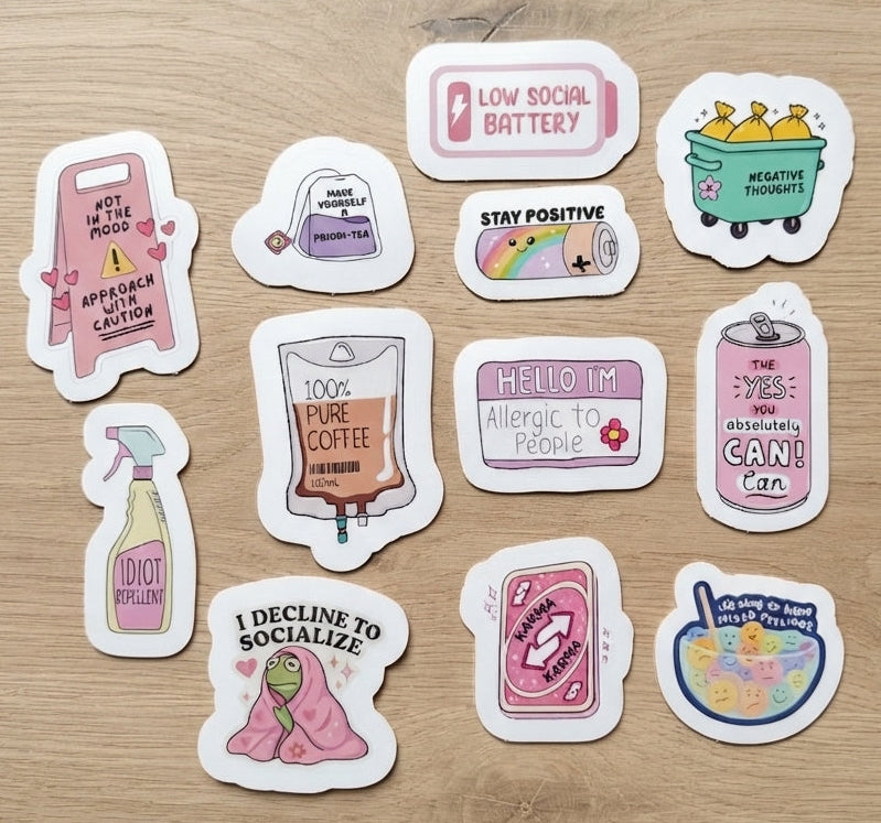 Phrases Stickers Set