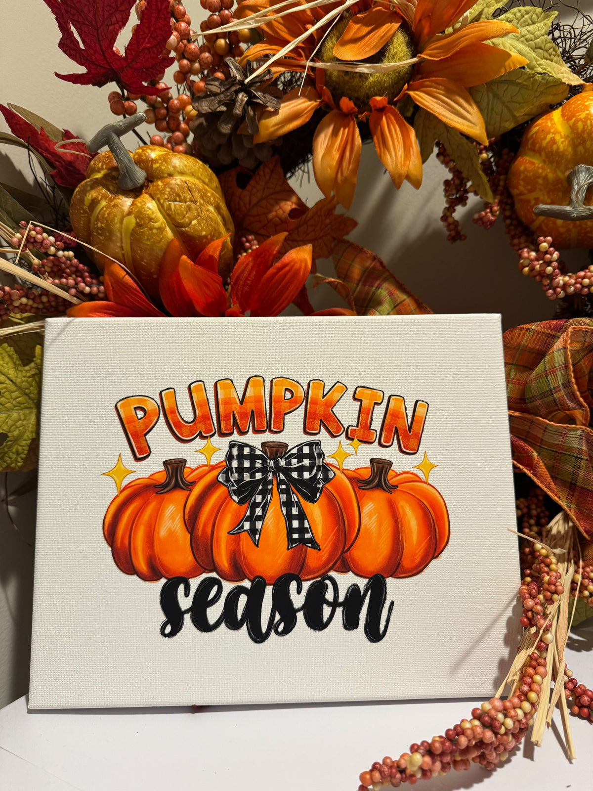 Fall Pumpkin Season Canvas Wall Art ( 8 in x 10 in )