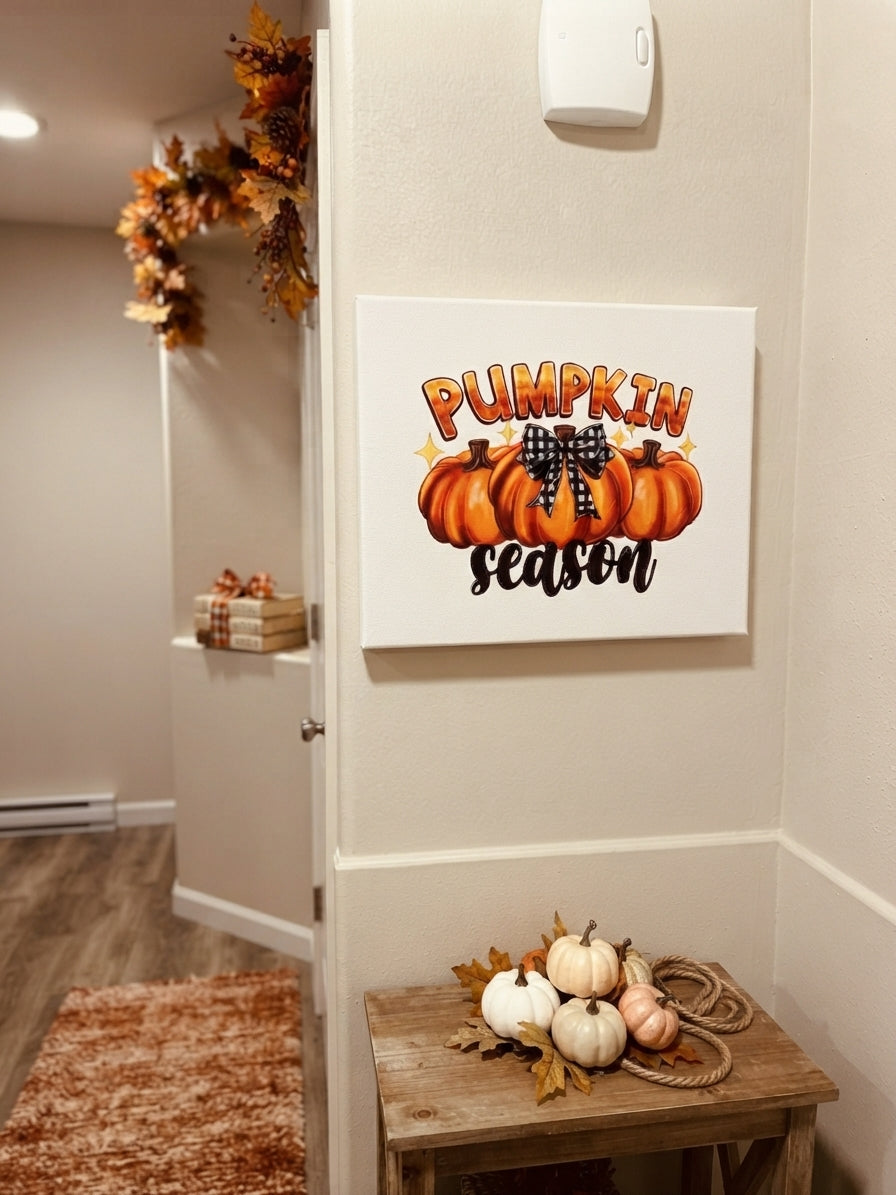 Fall Pumpkin Season Canvas Wall Art ( 8 in x 10 in )